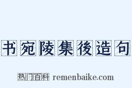 书宛陵集後造句是什么意思的图片